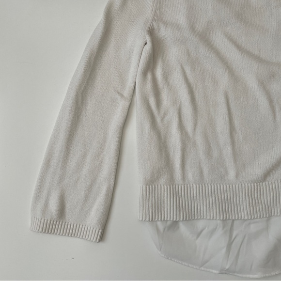 Women's Simply Vera Vera Wang Lace-Up Mock Layer Sweater, Size S Small in Cream - Picture 5 of 14